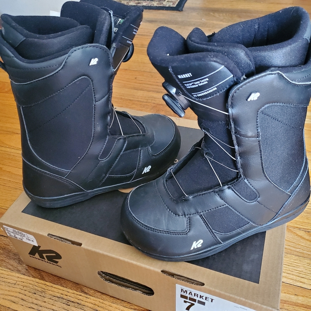 K2 Snowboard Boots - Black, Size 7 Men's (8 Women's)- Like New